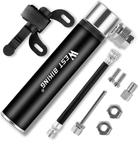 ICOCOPRO Mini Bike Pump - 120PSI - Fits Presta & Schrader - Portable Pocket Bicycle Tire Pump for Road, Mountain and BMX Bikes,Includes Mount Kit
