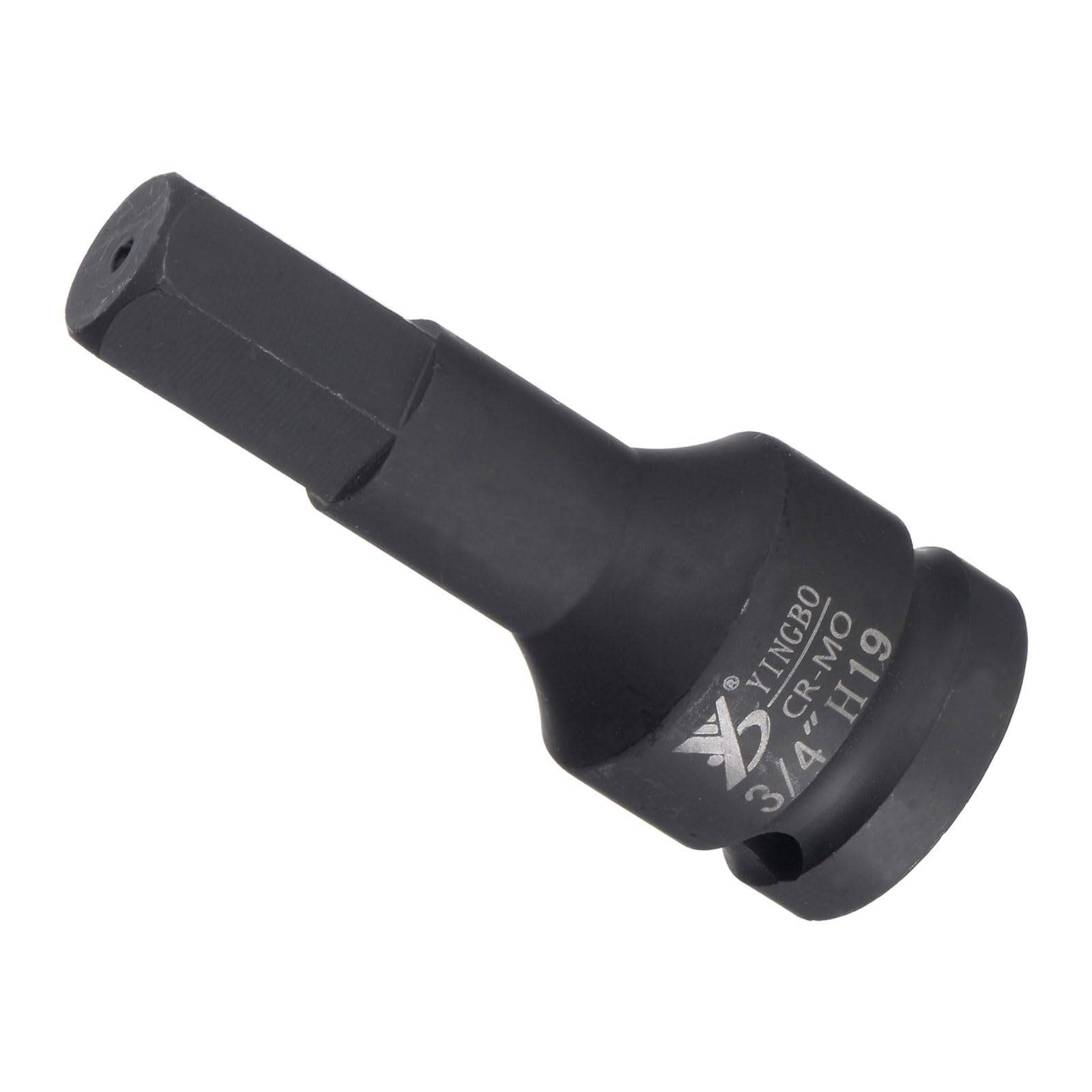 CoCud Impact Hex Bit Socket, 19mm Hex Bit 3/4" Square Drive 98mm Length, CR-MO Chamfer Design Pin Hole Metric Hex Socket - (Applications: for Automotive Electric Repair)