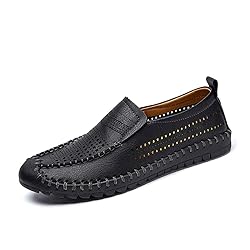 Men's Breathable Perforated Loafers Hand-Stitched