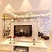 OHREX 3D Acrylic Modern Mirror Decal Art Mural Wall Sticker for Home Living Room Decoration