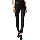 Womens Luxury Vegan Leather Pants, Comfortable Biker Style Leggings, Super Soft High Waist, Tummy Control