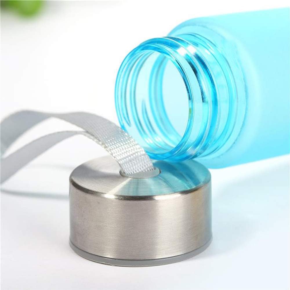aoory Sports Water Bottle BPA Free Plastic Wide Mouth Slim Frosted Cup with Leak-proof Lid for Running Gym Yoga Outdoors 280ml,Blue - Image 4