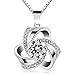 B.Catcher Silver Necklace for Women Clover Pendant Necklace 925 Sterling Silver Cubic Zirconia with 45cm Chain
