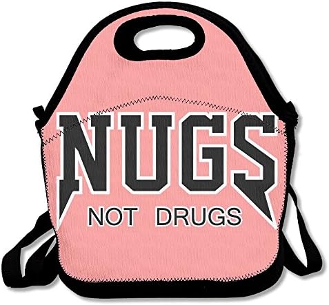 Onisea Yater Nugs Not Drugs Pink Reusable Adjustable Waterproof Insulated Lunch Bag Lunch Tote Lunch Box For Adults Men Women Girls Boys Kids
