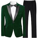 Cloudstyle Mens 2-Piece Suit Peaked Lapel 1 Button Tuxedo Slim Fit Dinner Jacket Pants