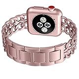 NO1seller Top 38mm 42mm Stainless Steel Metal Cowboy Style Watch Band Bracelet Strap for Apple Watch Series 3, Series 2, Series 1, Small and Large Size, For Women and Men