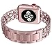 NO1seller Top 38mm 42mm Stainless Steel Metal Cowboy Style Watch Band Bracelet Strap for Apple Watch Series 3, Series 2, Series 1, Small and Large Size, For Women and Men