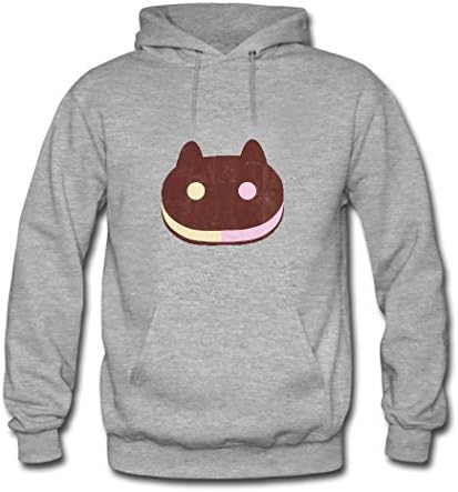Cookie Cat 2016 Printed Pullover Hooded Sweatshirt Women hoodies Grey Large