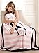 Victoria's Secret Black and Pink Striped Blanket