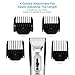Cordless Hair Clipper for Men, Hair Cutting Machine with Trimmer Cutter 4 Combs Attachments, Professional Low Noise USB Charging-Silver (Hair Clipper)
