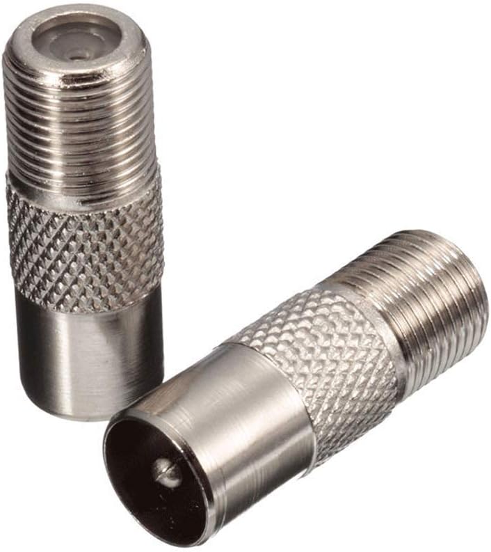 ZYSY 2 Pack F Type Screw Connector Socket F-Connectors Adaptor RF Coax Male