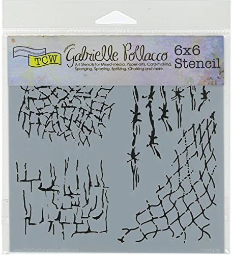 The Crafters Workshop "Many Textures" Stencil, Transparent, 6 x 6-Inch (18 x 16 x 0.1 cm)