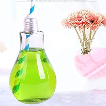Buy Multifunction 400ml Light Bulb Shape Glass Vase Water Bottle