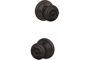 Schlage F10 GEO 716 Georgian Door Knob, Hall & Closet Passage Lock, Aged Bronze