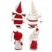 Juvale Set of 6 Christmas Tree Ornaments - Rustic Holiday Figures, Old Fashioned Christmas Decorations, Xmas Ornaments, Red and White - 5.5 x 3.5 x 4 Inches