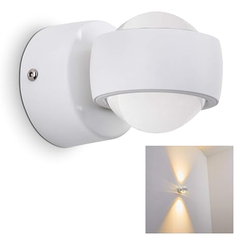 Led Wandlampe Rio Moderne Wandleuchte Aus Metall U Glas In Weiss
