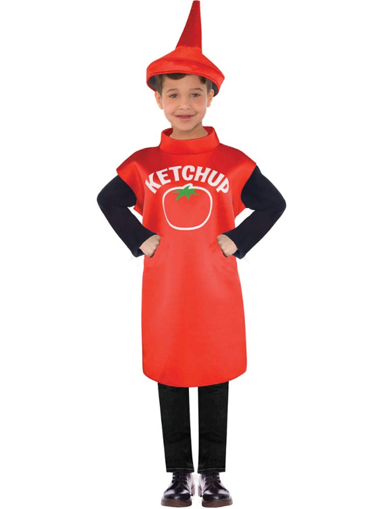 (PKT) (Fix 12/12) (9908180) Child Ketchup Bottle Costume Top (6-8yr)
