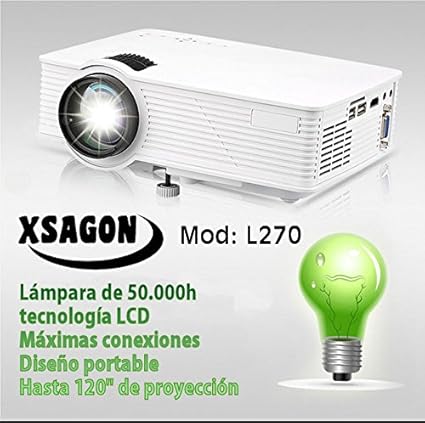 Proyector portatil L270, FullHD soportado, USB Multimedia, HDMI ...