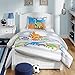 Mi Zone kids - Dinosaur Dreams Comforter Set - Grey,Blue & Green - Full/Queen - Dinosaur Theme - Includes 1 Comforter, 2 Shams , 1 Dinosaur Shaped Pillow