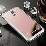 Samsung Galaxy S5 Case,A-slim(TM)Luxury Mirror Back Shock-Absorption TPU Bumper Anti-Scratch Bright Reflection Protective Case for S5 (Rose Gold)