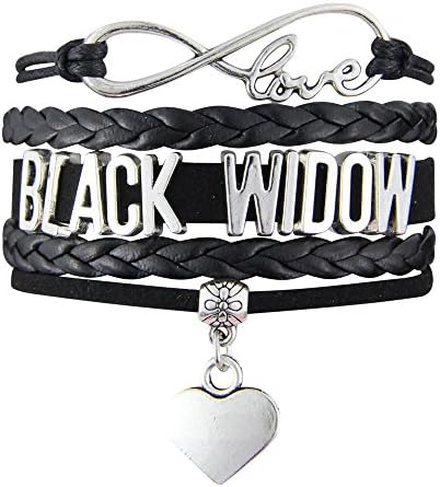 Black Widow Infinity Love Bracelet Blacked Out With Heart Charm