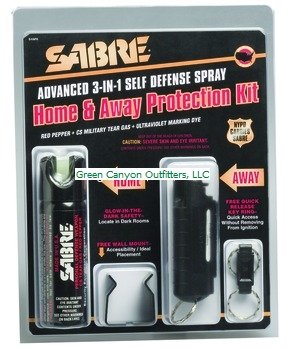 Sabre Combo Home Pepper Foam 2.5 Oz And Away Self Defense Spray 0.54 Oz Protection Kit