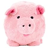 Oversized Pink Plush Piggy Bank