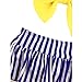 Jastore® Baby Girls Big Bowknot Stripe 2 Pieces Swimwear Swimsuits Beach Wear (3T, Yellow)