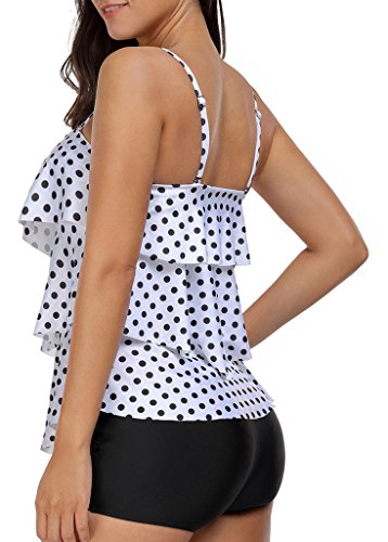 Layered Printed Spaghetti Strap Tankini Set