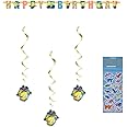 Despicable Me Birthday Party Supplies Bundle Pack includes Happy Birthday Banner and Hanging Decorations