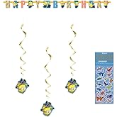 Despicable Me Birthday Party Supplies Bundle Pack includes Happy Birthday Banner and Hanging Decorations