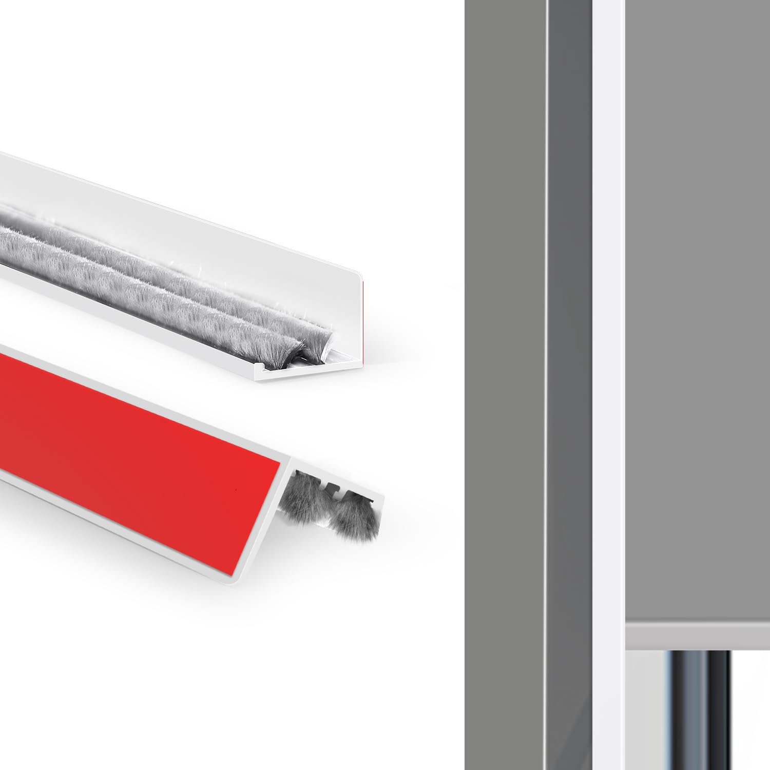 Photo 1 of 2PCS PVC Window Blackout Strips,Window Light Blocker for Curtains and Blinds,Blocking Light from The Side of Blackout Blinds,Suitable for Bedroom Nursery,White, 58 Inch