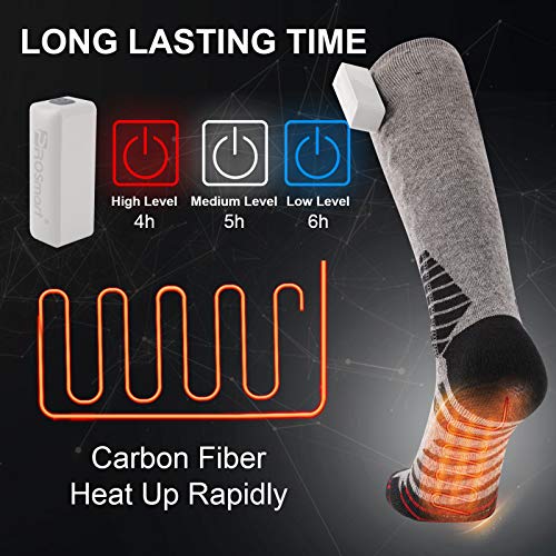 PROSmart Verwarmde sokken, elektrische verwarmingssokken met 3 standen, instelbare temperatuur, verwarmde sokken… - Image 3