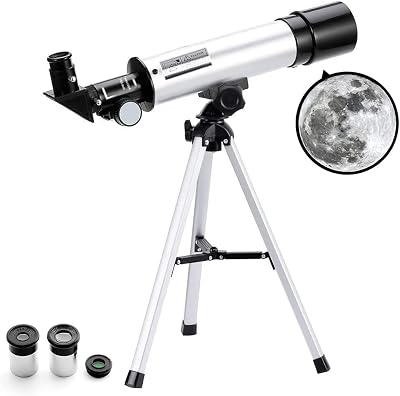 BESIMLI Telescope for Kids 50mm 360mm Refractor 90X with Tripod
