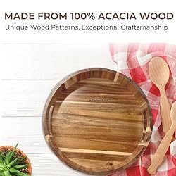 PANDAWOOD 12 Inch Lazy Susan Organizer 100% Acacia