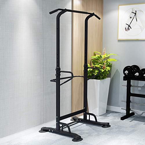 DlandHome Multi-Function Power Tower Adjustable Height Pull Up and Dip Station Strength Training Fitness Workout Station… - Image 2