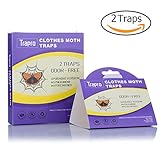 Trapro Clothes Moth Traps with Pre-Baited Attractant Pheromone, Non-Toxic and Odor-Free (2 Traps)