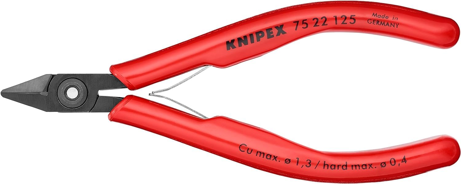KNIPEX Electronics Diagonal Cutter with Plastic Handles 125 mm, 75 22 125