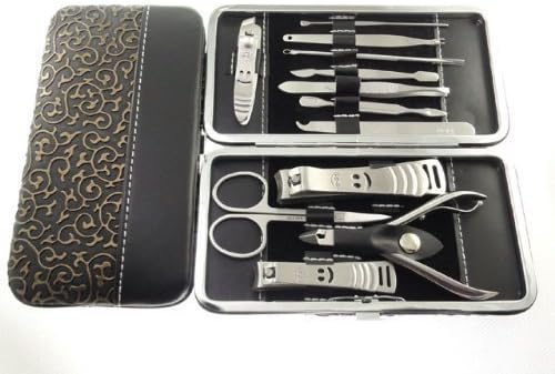 12 Piece Nail Care Personal Manicure &amp; Pedicure Set Travel &amp; Grooming Kit by dingnails