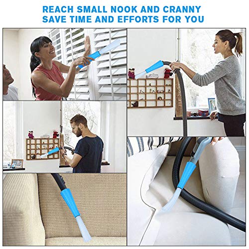 PetOde Universal Dusty Brush Vacuum Attachment Dust Cleaning Sweeper Vacuum Duster Attachment with Universal Adapter Flexible Tiny Tubes Dust Daddy
