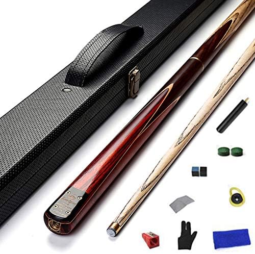 WXS 57inch Snooker Cue, 19oz Handmade Maple Shaft 3/4 Joint Pool Cues Set with Cue Case-10mm Tip
