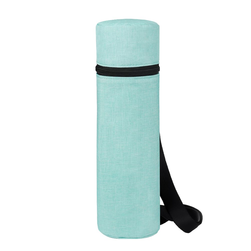 Aosbos Wine Cooler Bag, 750ml Single Water Bottle Carrier with Shoulder Strap, Padded Insulated Small Cool Bags Sling for Beach, Picnic, Travel – Gift Pouch for Wine Lovers, 12.2" x 3.9"