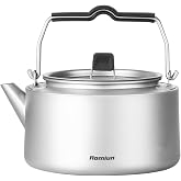 Aomiun Titanium Kettle Ultralight Camping Kettle Compact Camp Tea Coffee Pot Portable Outdoor Camping Teapot Fast Heating Tea Kettle for Boiling Water, Stove Top, Hiking, Backpacking, Picnic, Home