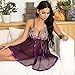 Avidlove Women Plus Size Lingerie Lace Babydoll Mesh Chemise Strap Sleepwear Nightgown Purple 3XL