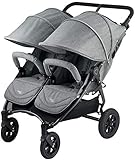 Valco Baby Neo Twin Double Lightweight All Terrain Stroller (Grey Marle)