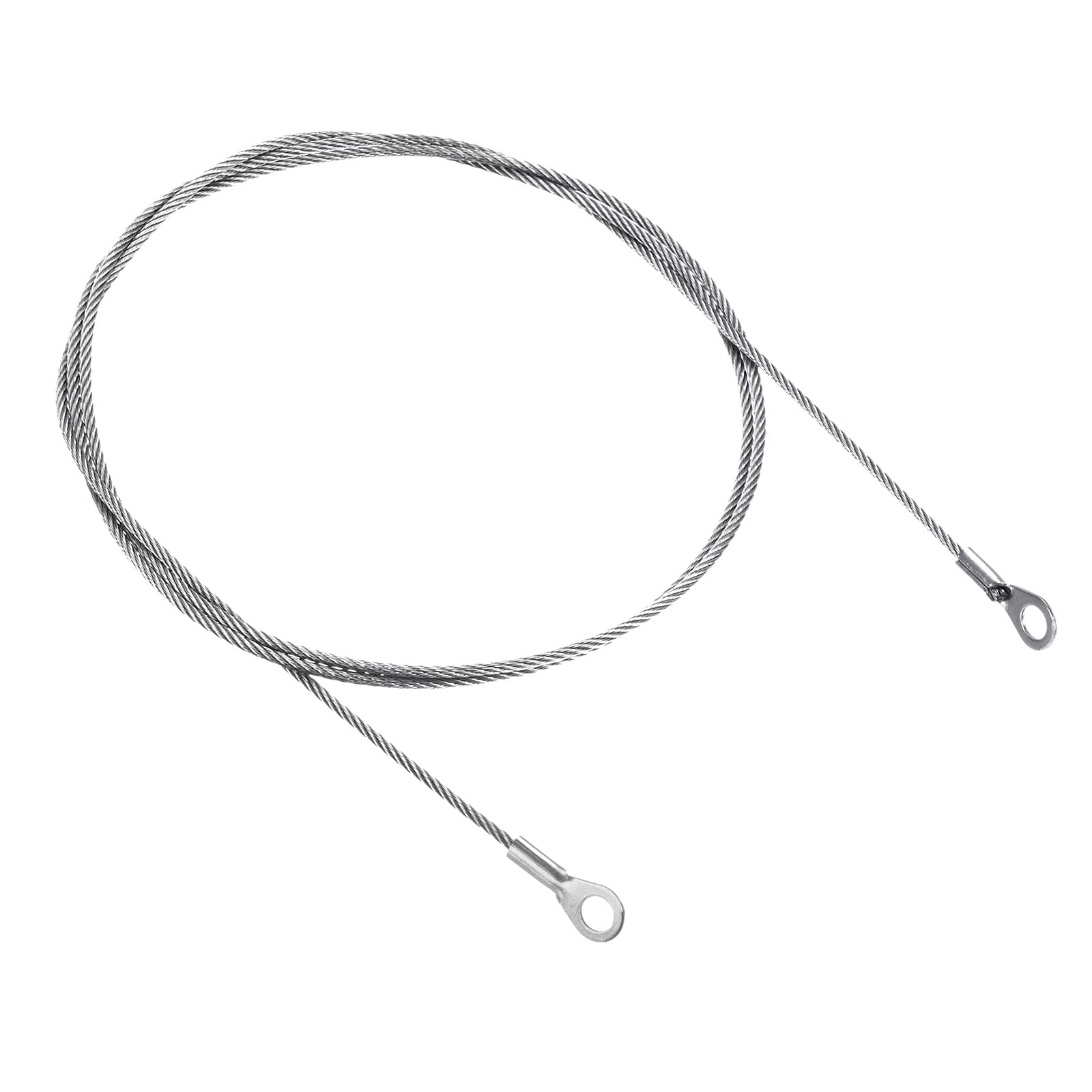 PATIKIL Stainless Steel Lanyard Cable 2mmx100cm, 6 Pack Eyelets Ended Security Wire Rope