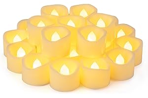Yakpo 24 Pack 3.8cm x 3cm Battery Operated LED Tea Light Candles, Small Outdoor Flameless Flickering Votive Candles, Electric