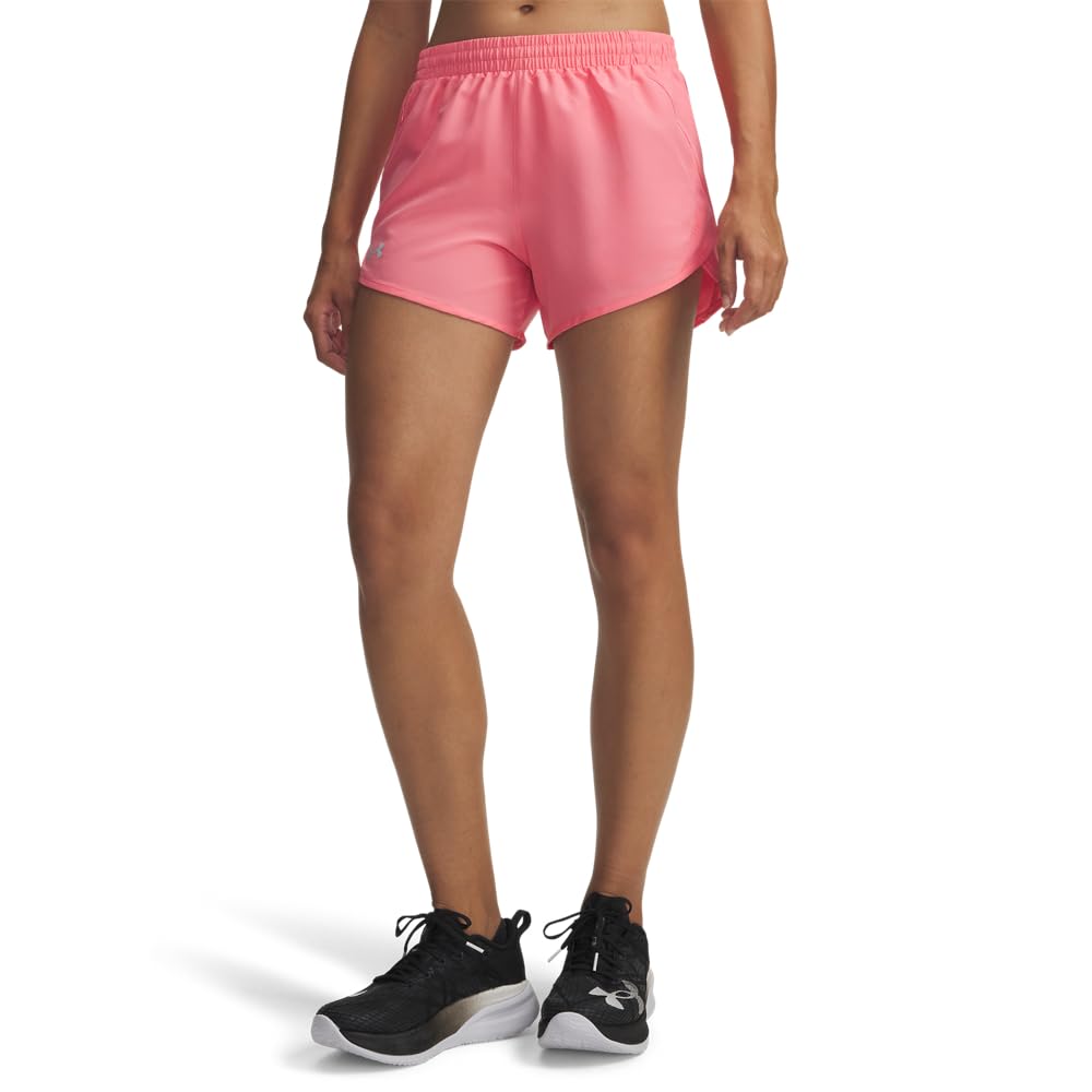Under Armour Women's Fly by Shorts, (602) Bittersweet Pink/Bittersweet Pink/Reflective, X-Large Image