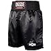 Ringside Pro-Style Boxing Trunks, Satin Boxing Shorts for Men and Women, Ideal for Boxing, MMA, Muay Thai, Black/Gold, Medium