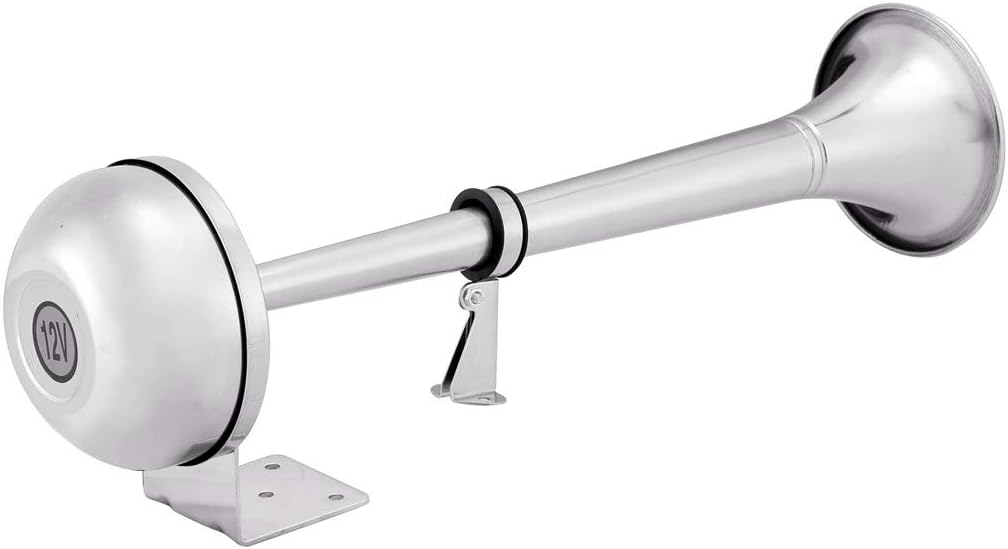 weyleity Boat Horn Waterproof Stainless Steel Single Trumpet,Electric Horn for 12v Boats Ship Sailboat Yacht Off-Road Vehicle Truck SUV RV Vans Touring Car: Automotive